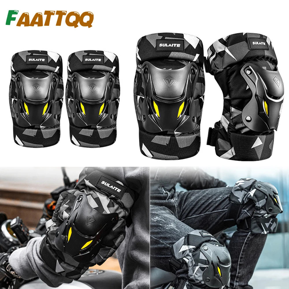Mountain Biking Knee And Elbow Pads - FAATTQQ 1Pair Motorcycle Electric Bike Knee