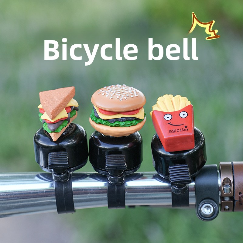 Mountain Biking In French - Bicycle Bell Horn Burger French Fries