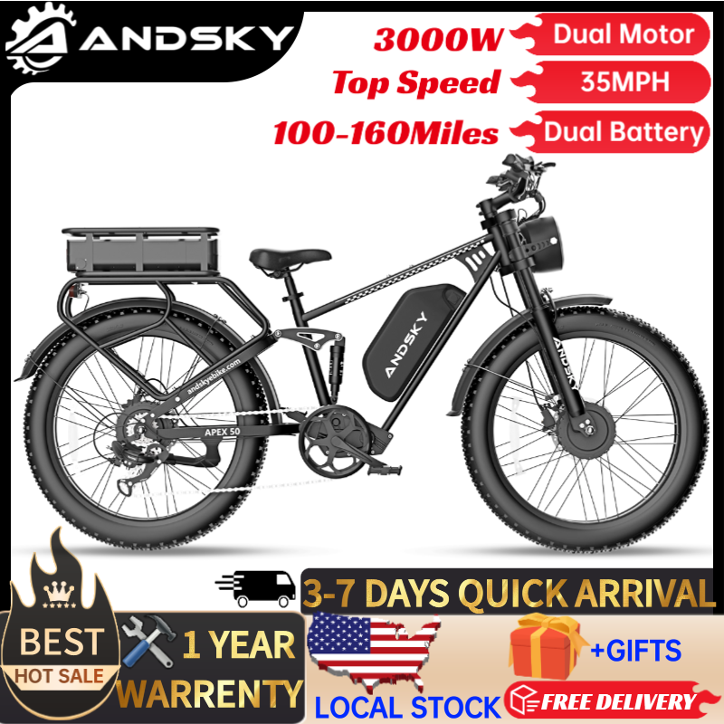 Shock Pump Suspension - ANDSKY Apex50 AWD Electric Bike 3000W
