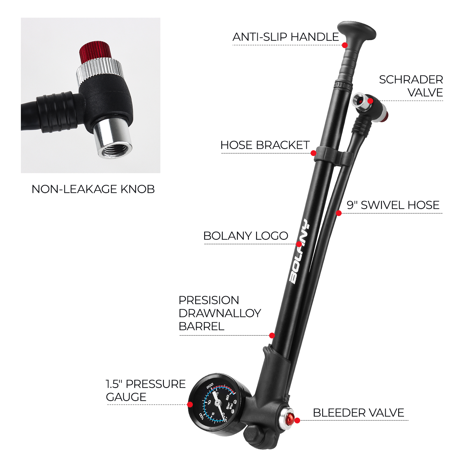 BOLANY 300psi Air Shock Bike P - Shock Pump Suspension review and price
